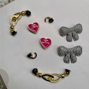 Gold and Pink Hearts Crocs Jibbitz